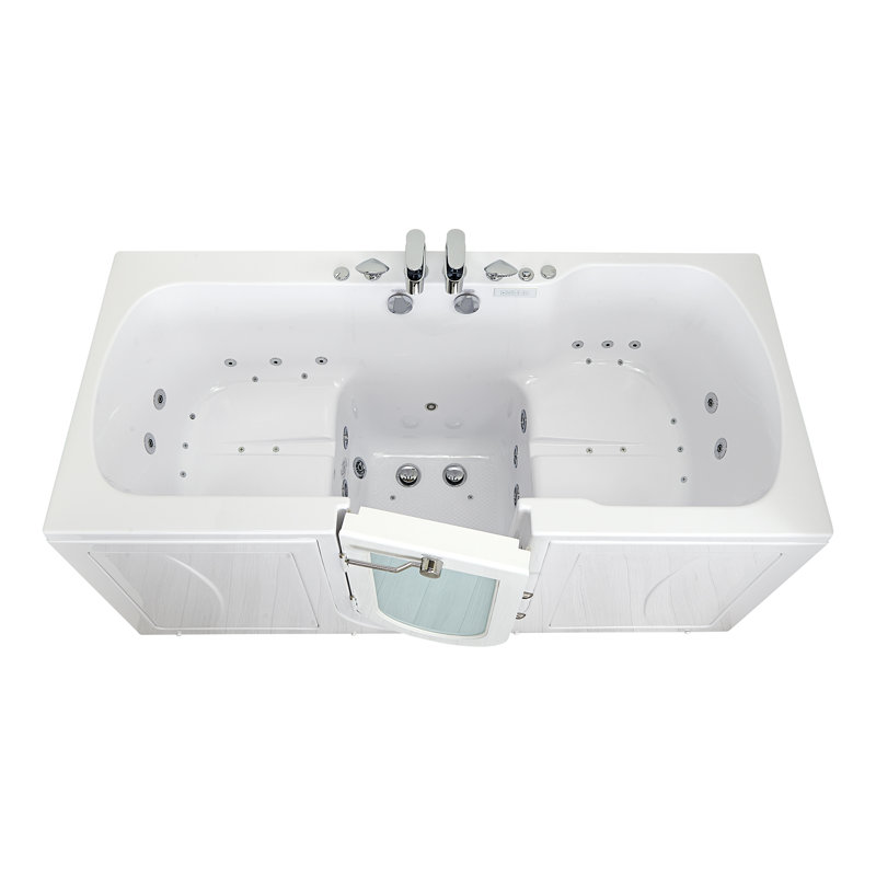Big4Two 36"x80" Hydro + Air Massage w/Independent Foot Massage Acrylic Two Seat Walk-In-Bathtub