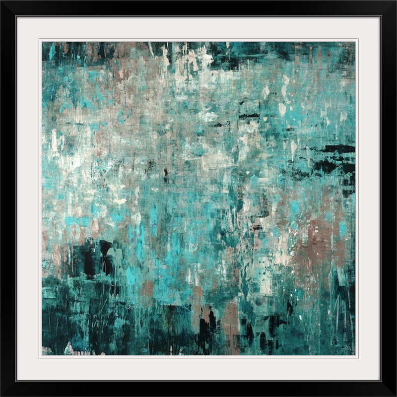 Impression «verre de mer», Noir encadré, 20" H x 20" lx 1" p