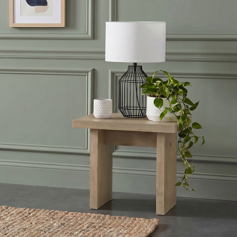 Table de bout d'appoint carrée Vule, Chêne naturel