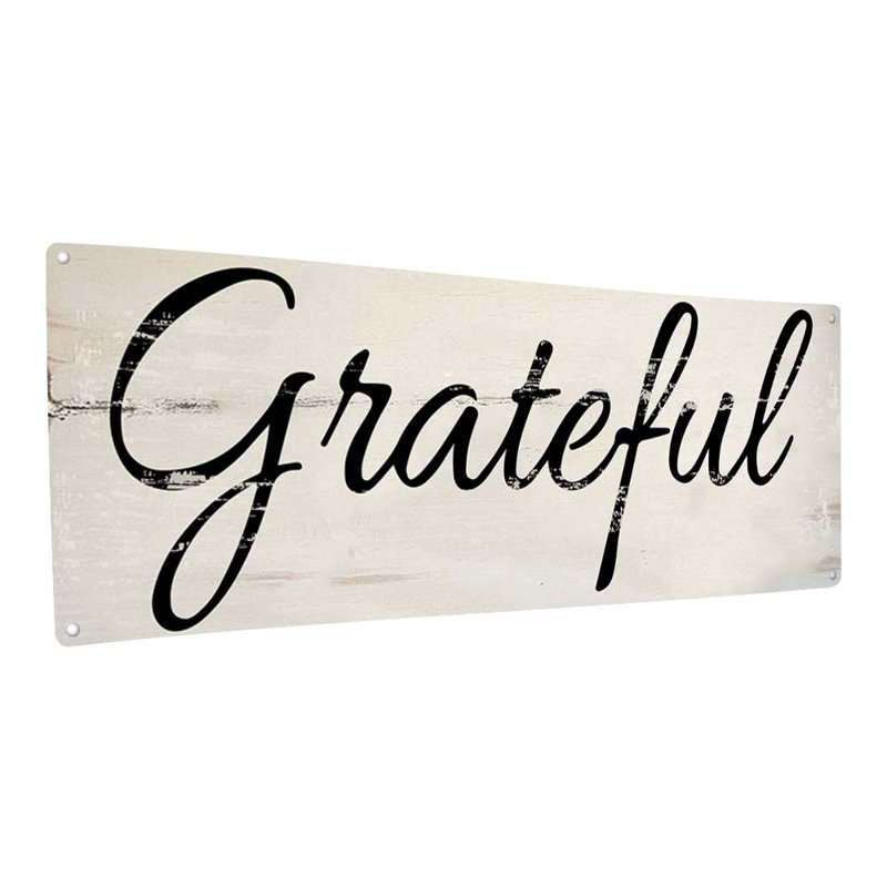 Plaque en métal Grateful, H 11,5 po x l 31 po