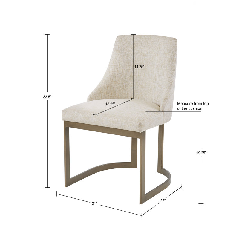 Chaise de salle à manger rembourrée Bryce (ensemble de 2), Crème
