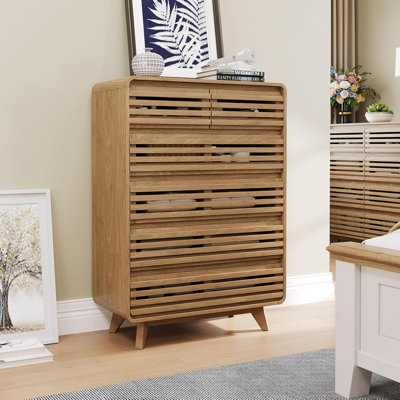 Grille Dresser 6 Drawer, Natural Oak