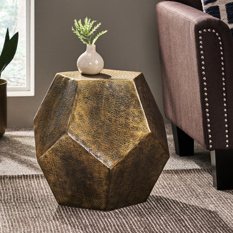 Table d'appoint Classy Textured - Hexagonal et aluminium