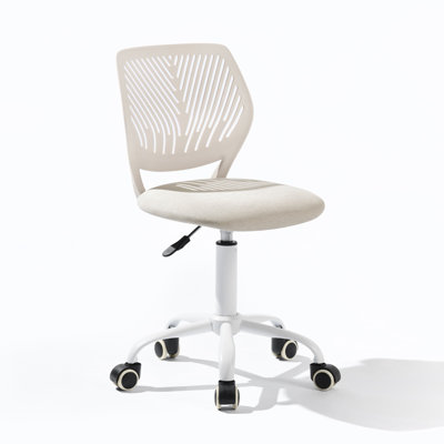 Desk Chair Study Chairs Armless With Wheels And Mesh Padded Cushion For Home, Office