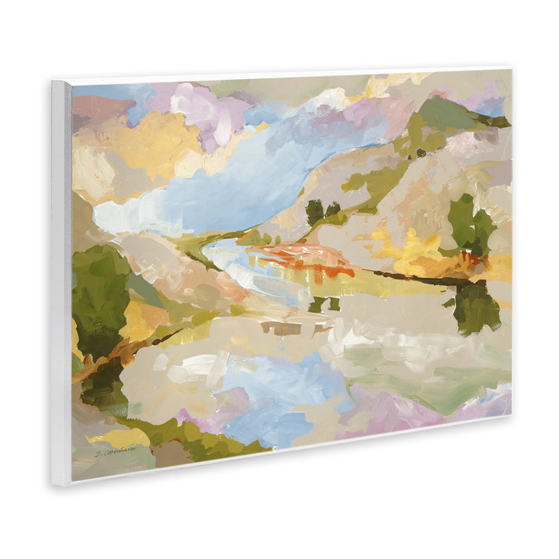 «Abstract Mountain Reflection», art mural sur bois par Trevor Copenhaver, H 10 po x l 15 po x P 0,5 po