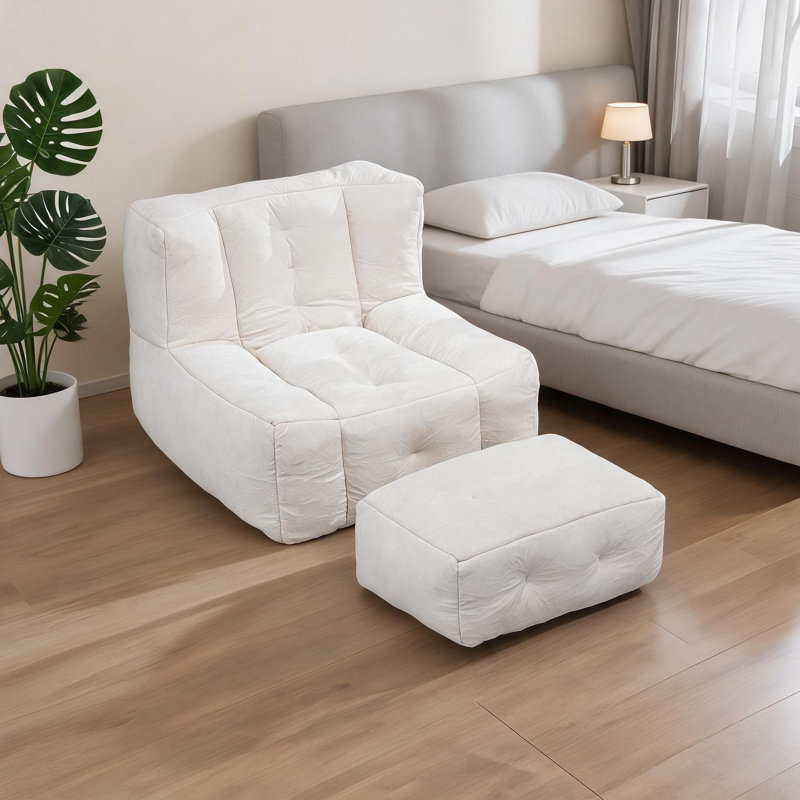 Fauteuil à billes en velours blanc, siège intérieur à une place pour salon moderne, chambre à coucher et appartement