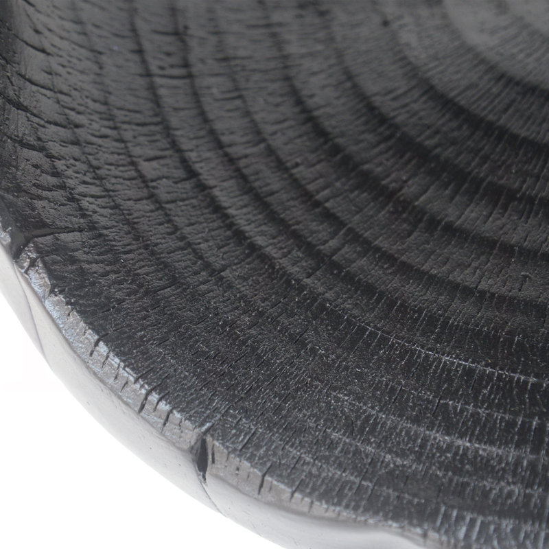 Table d'appoint Mgo Hollow, texture bois, noir, Noir, noir, noir, noir