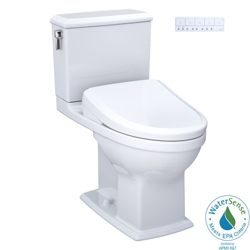 Connelly® 1.28 GPF S7 Auto Flush Elongated Floor Mounted Two-Piece Toilet (Seat Included)