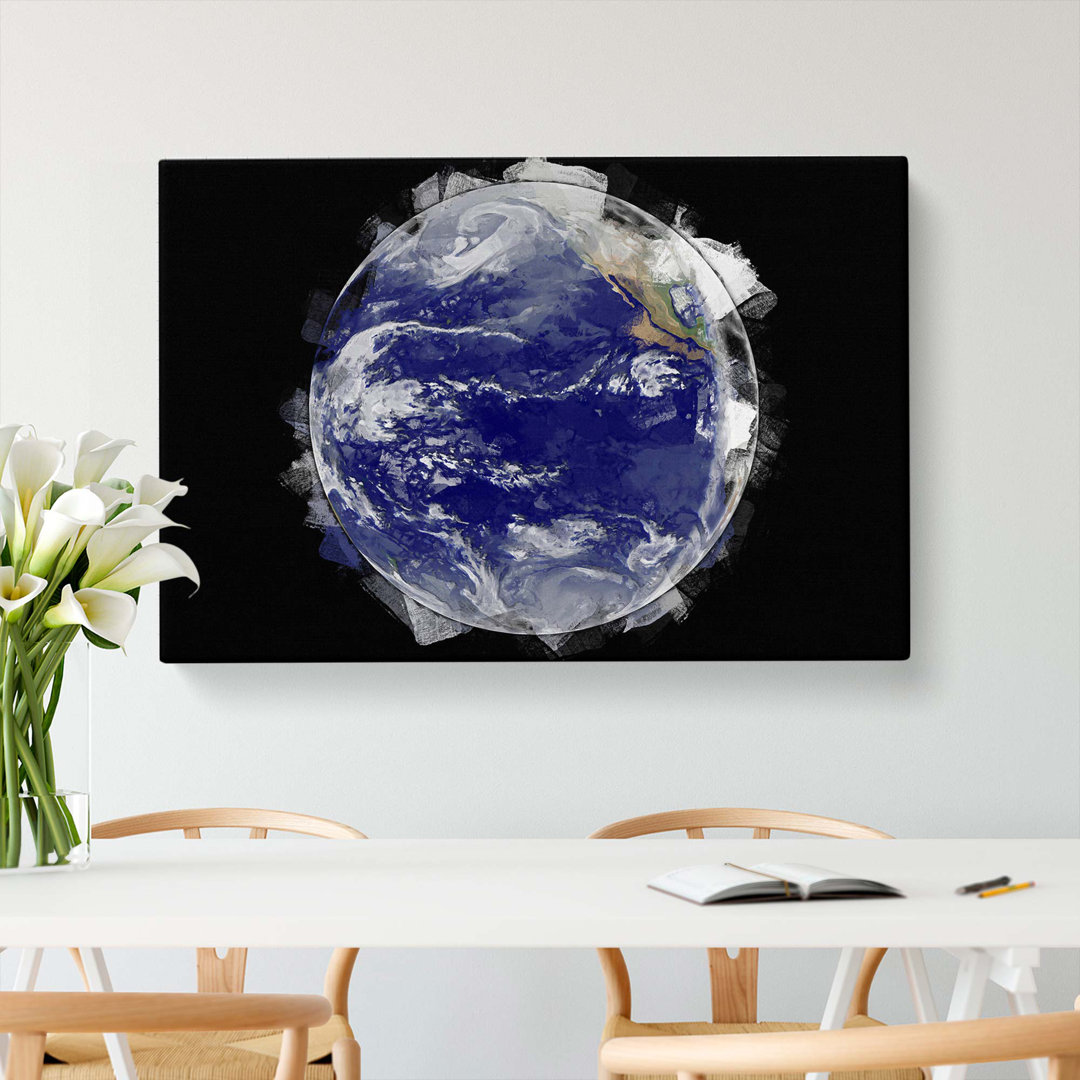 A Satellite Image Of Earth In Abstract - Wrapped Canvas