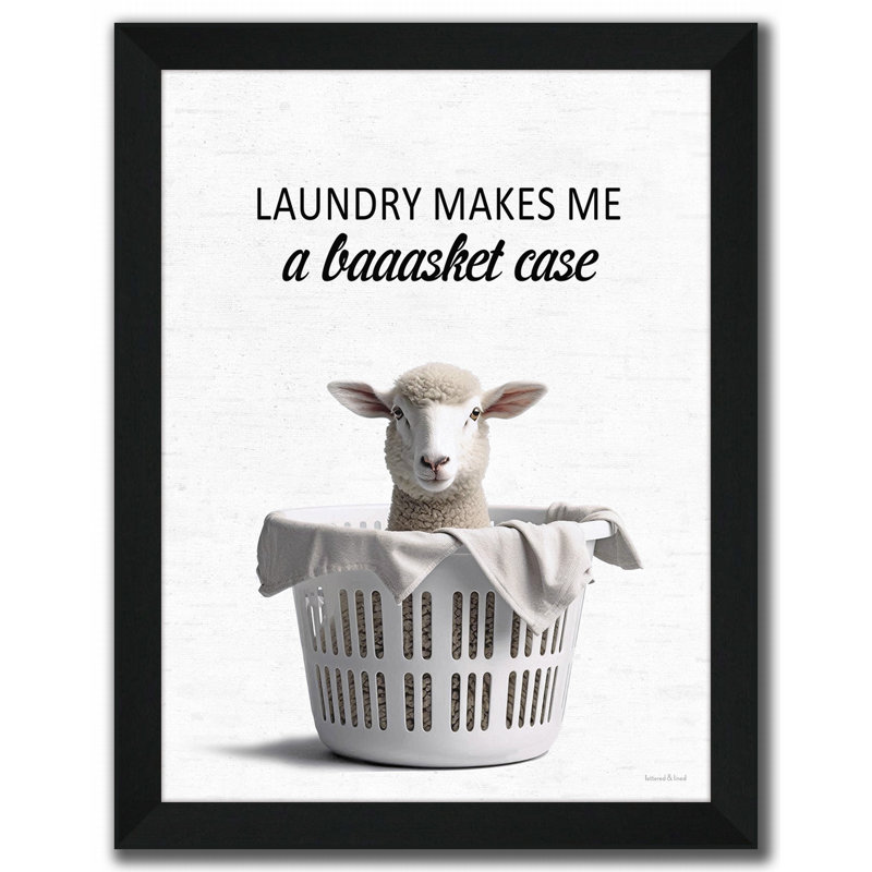 Baaasket Case Laundry Sheep Framed Wall Art