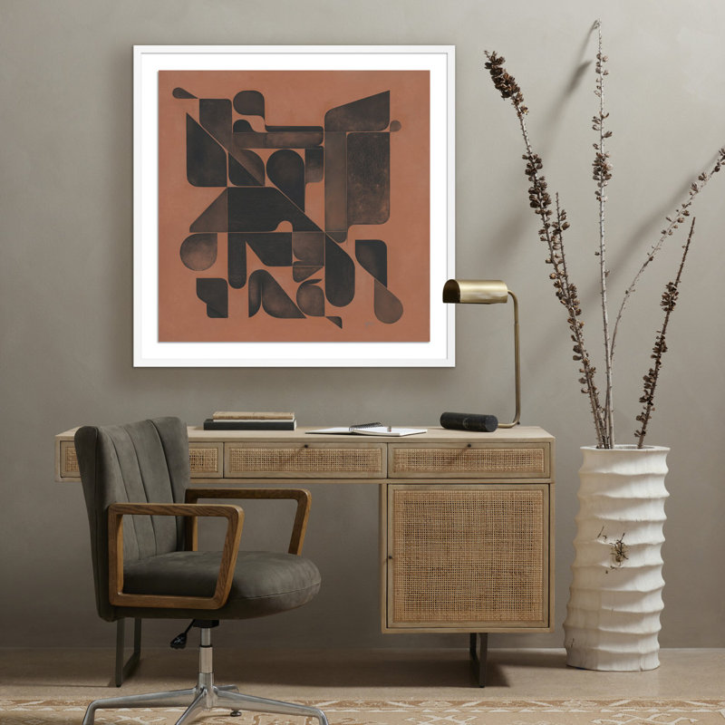 Mesa Roja by Gregory Gove, White Oak Framed Wood Panel, 32" H x 32" W x 1.5" D