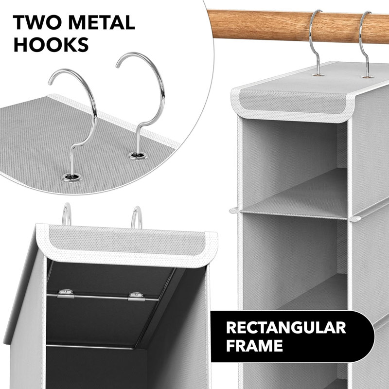 Ensemble de 2 organisateurs suspendus 10 tablettes, gris