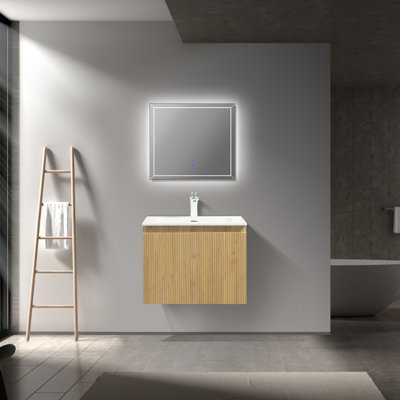 Ensemble de meuble-lavabo flottant simple 24 "avec comptoir blanc simplifié Massias 24"