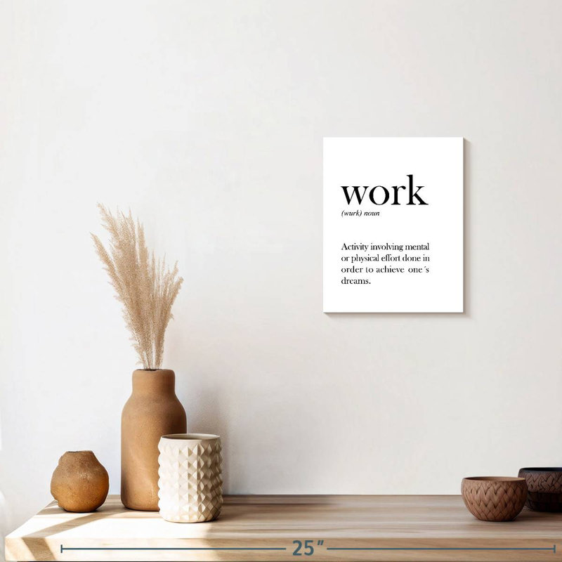 " Work Definition ", 10" H x 8" W x 1" D