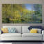 "Bend in the River" par Claude Monet, ensemble de 3 reproductions d’art sur toile tendue-1181564072