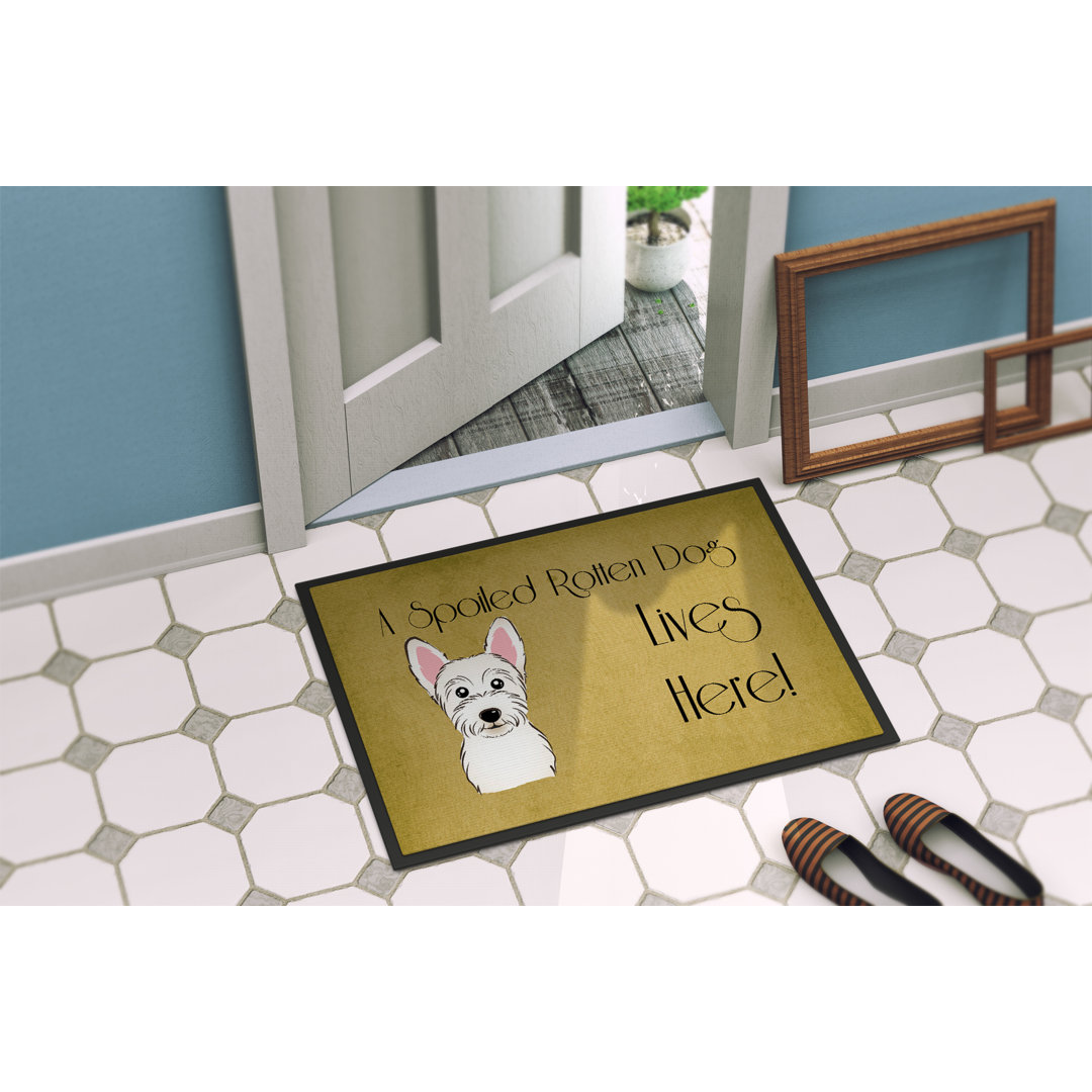 Vanya Westie Spoiled Dog Lives Here Non-Slip Outdoor Door Mat Winston Porter Mat 