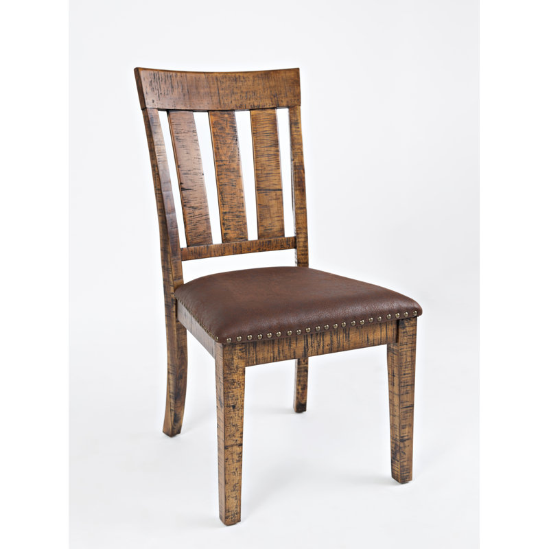 Koichiro 18'' H Faux Leather Upholstered Acacia Side Chair