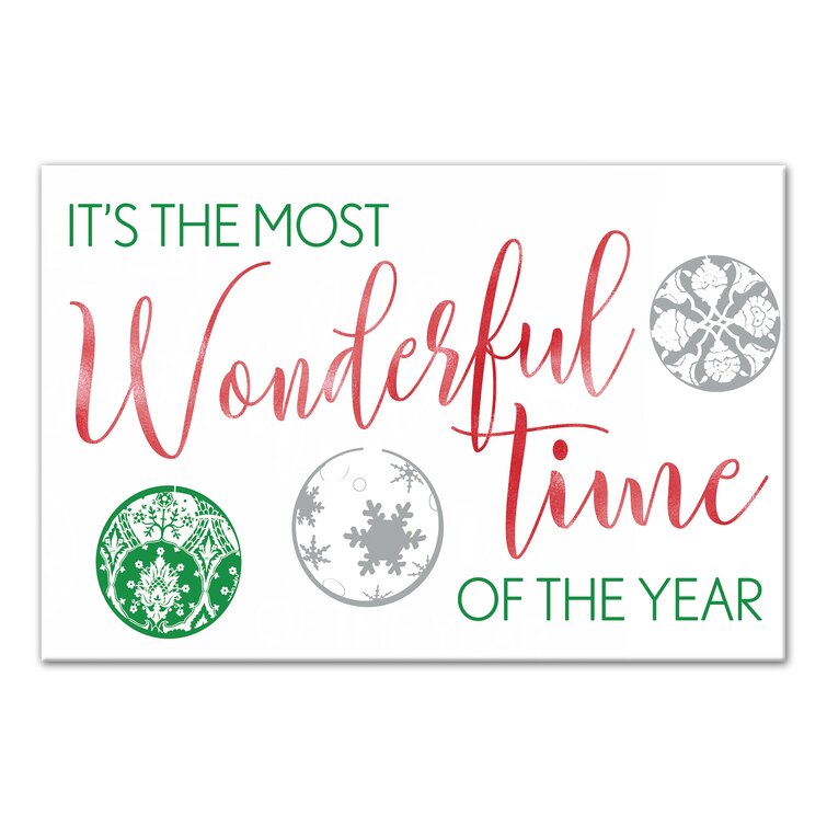 The Holiday Aisle® 'It's the Most Wonderful Time of the Year' Textual ...