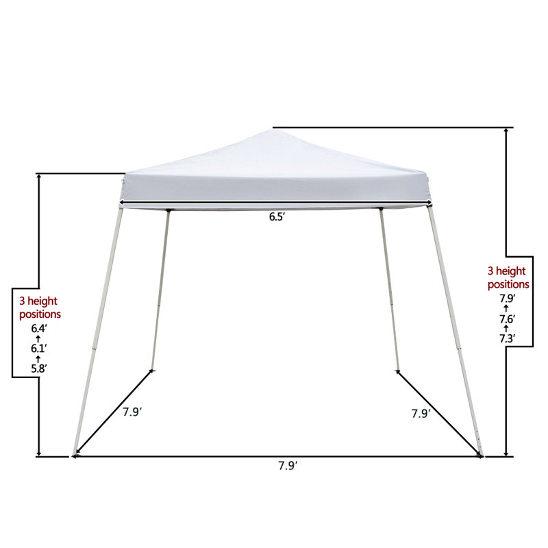 8 pi. X P 8 pi D Auvent inclinable en acier, Blanc