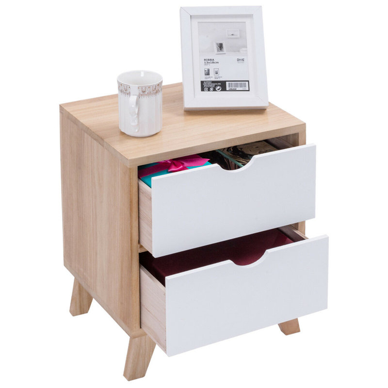 Joslyn 30 cm W Solid Wood Bedside Table