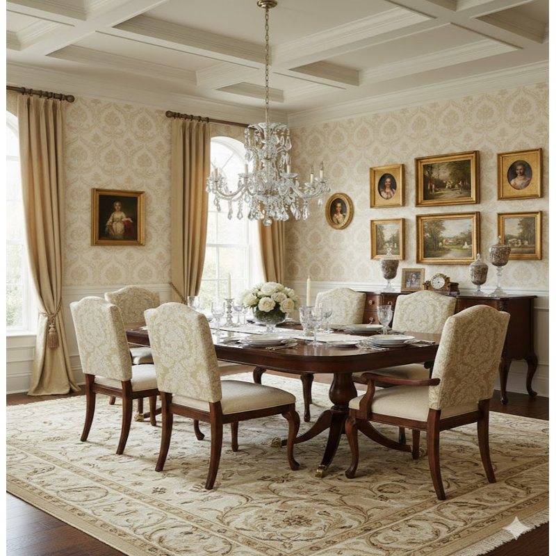 Rouleau de papier peint damassé traditionnel The Classic Italian Collection, Beige