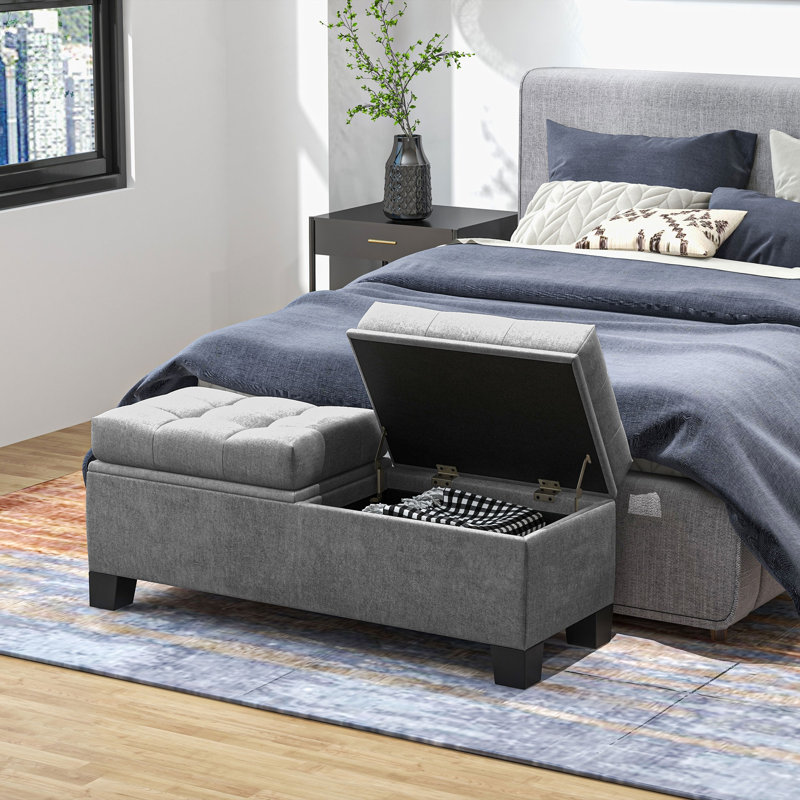 Banc de rangement rabattable, Gris