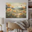 Charme de boutons d'or dans un paysage de montagne - Art mural en bois de boutons sur bois de pin naturel-2080652166