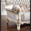 Luxury European Solid Wood Carved Sofa Chair Leather Armchair