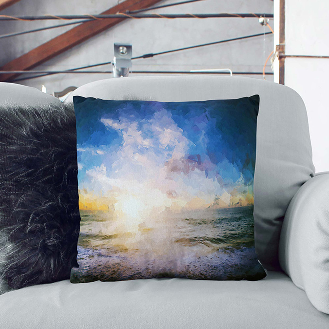 Beach in San Diego Cushion with Filling