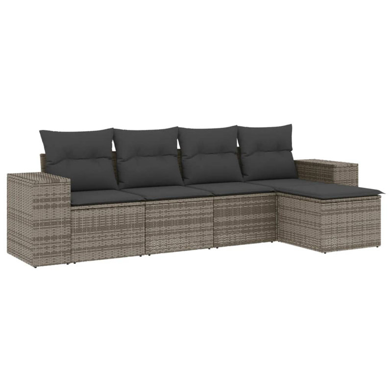 Grand canapé modulaire en rotin PE Vidaxl, Gris