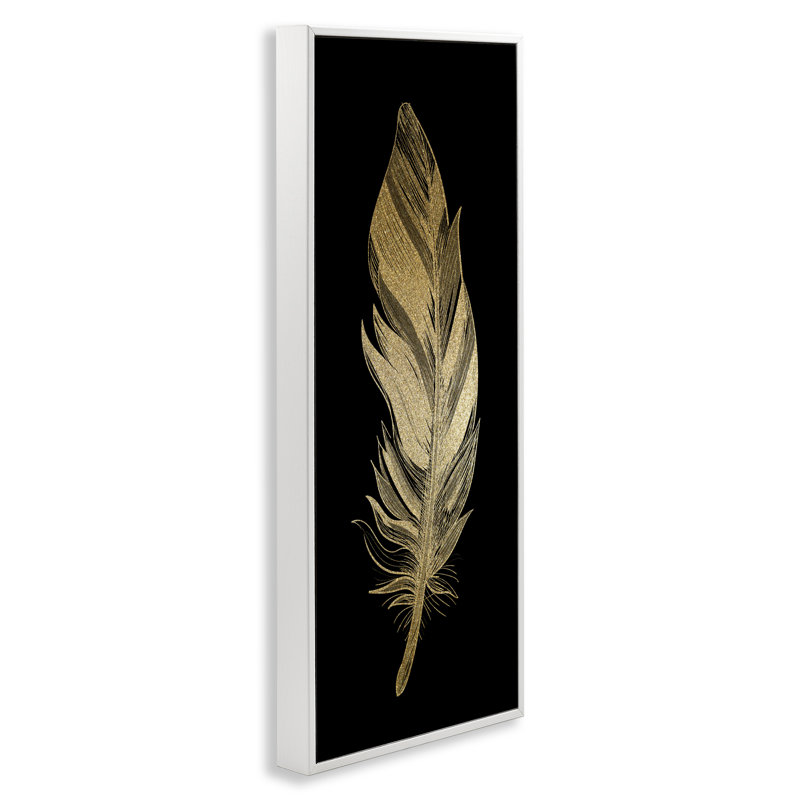 Estampe numérique encadrée de plumes glamour, design par Kim Allen, H 24 po x l 10 po