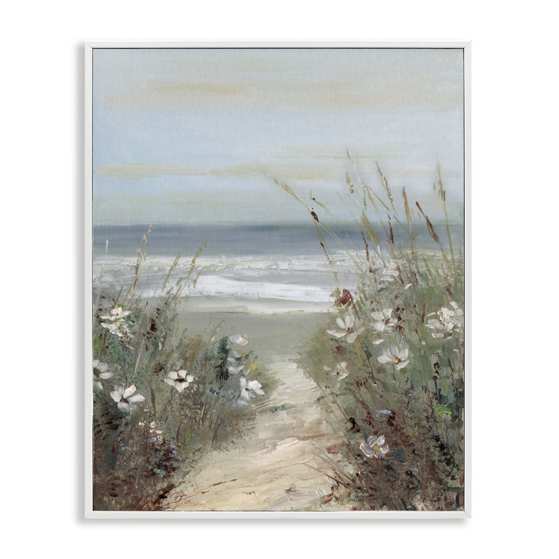 Giclée encadrée, par Sally Swatland, H 14 po x l 11 po, Estampe numérique encadrée blanc bord de mer