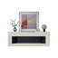 Beige Manufactured Wood TV Cabinet Fireplace-117801948