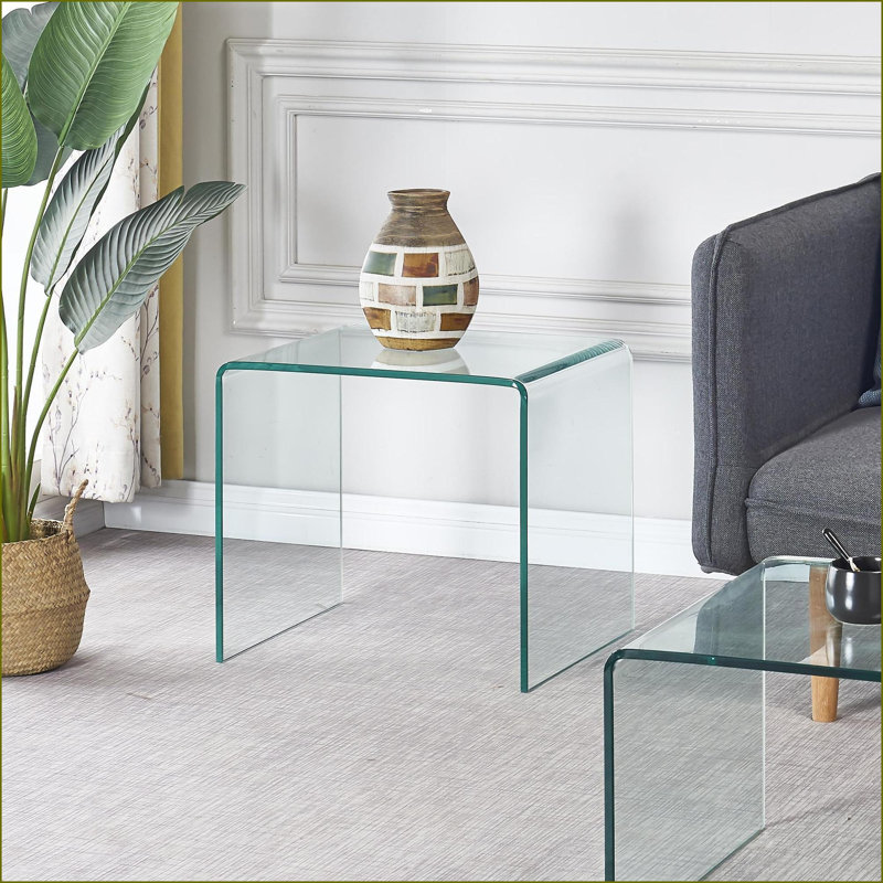 Table basse en verre trempé trempé pour le salon / extérieur, facile à nettoyer et amp; Conception transparente durable