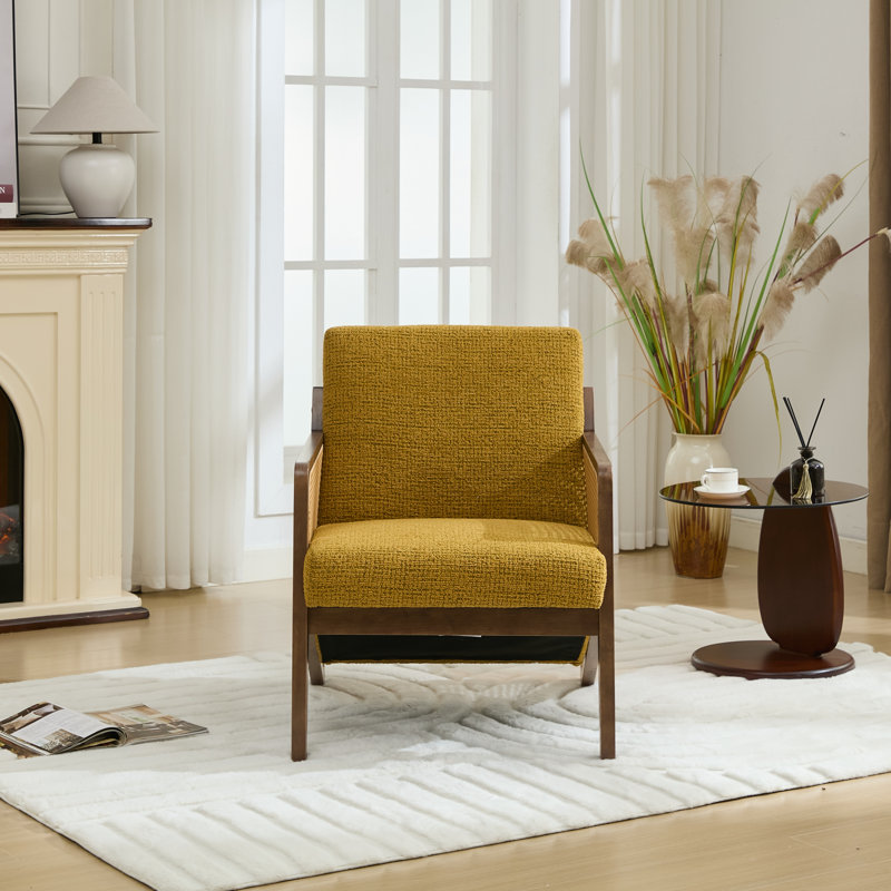 Karoll Chisara Upholstered Armchair, Yellow, 1