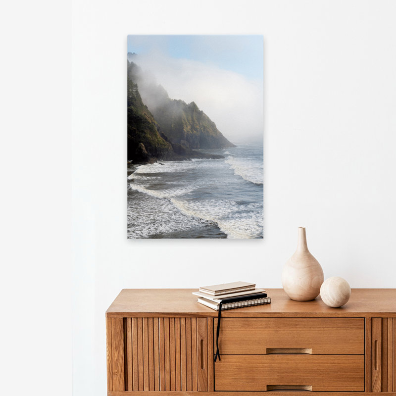Heceta Head Oregon Coastal bleu gris blanc brun nuage, H 24 po x l 16 po