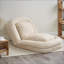 Fauteuil à billes à dossier repliable réglable 18 positions pour adultes, très épais et polyvalent | Beige | Rectangle