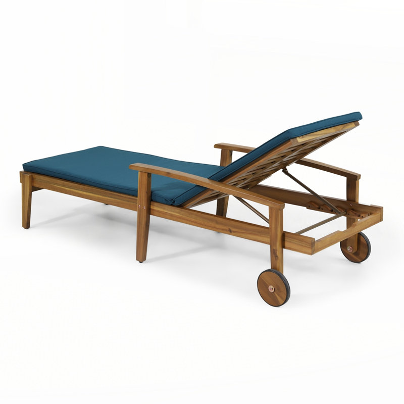 Chaise longue d'extérieur, Blue, Teak