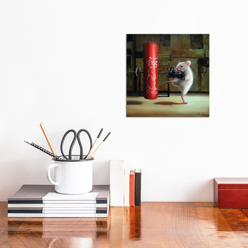 Gym Rat by Lucia Heffernan - Gallery-Wrapped Canvas Giclée on Canvas, Wrapped Canvas, 30.48 cm H x 30.48 cm W