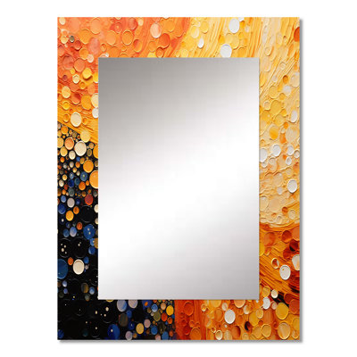 Fiery Fusion IV - Abstract Collages Large Wall Mirror, Modern Decorative Mirror, Printed Metal Art