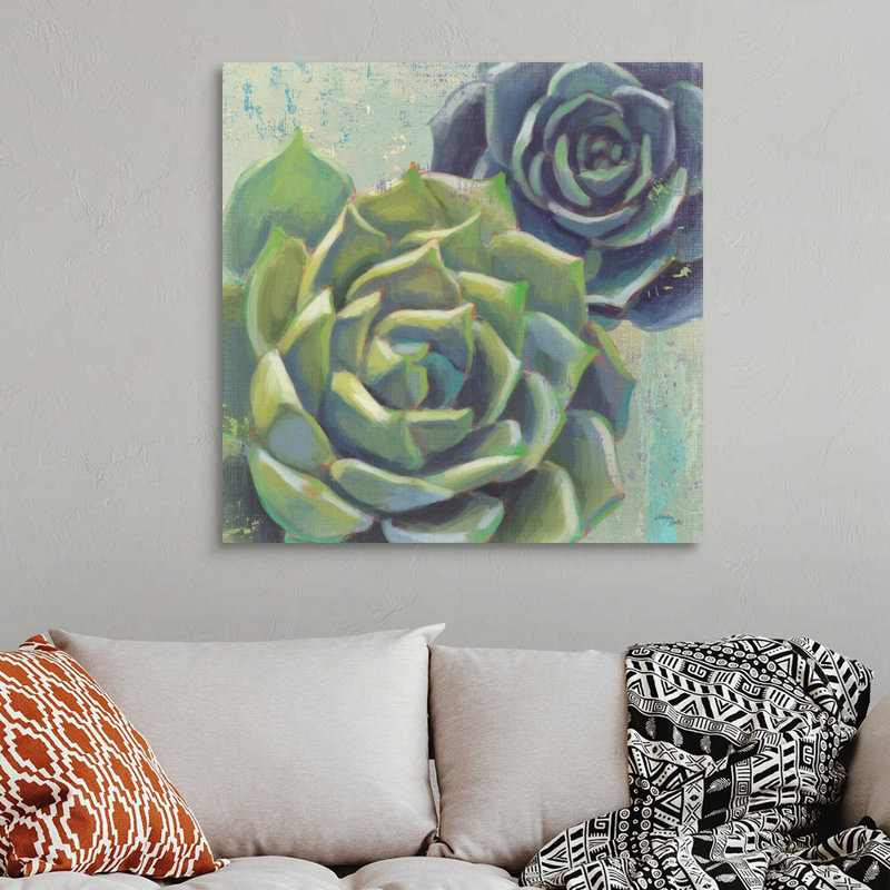 «Succulents I Crop», art mural sur toile, Toile tendue, H 36 po x l 36 po x P 1,25 po