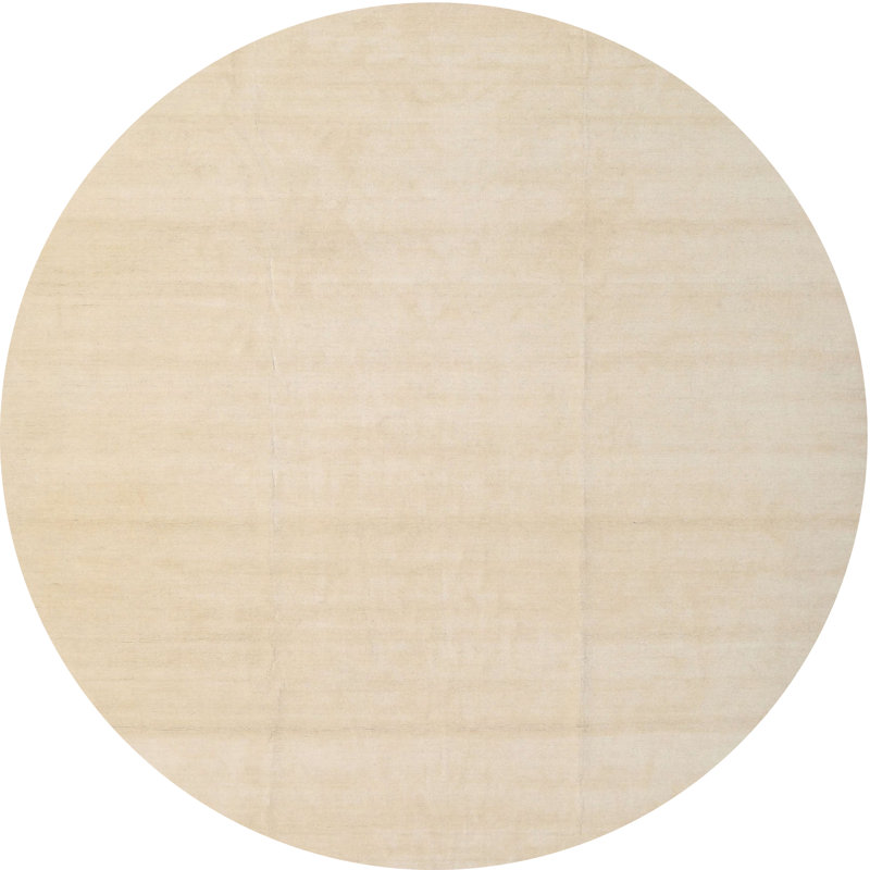 Tapis beige contemporain, Rond 8 pi