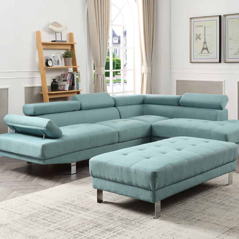 Canapé modulaire longue durée (sans repose-pieds) (modulaire), Tissu jaune