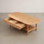 Table basse de 39 po de style Mid-Century moderne en chêne massif avec tiroir et tablette de rangement-1400450790-1400450787