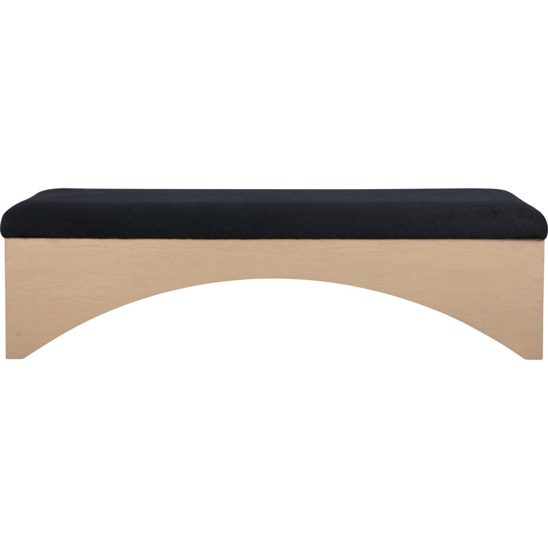 Banc en tissu Lawson Willmot Velour, Naturel, Velours noir