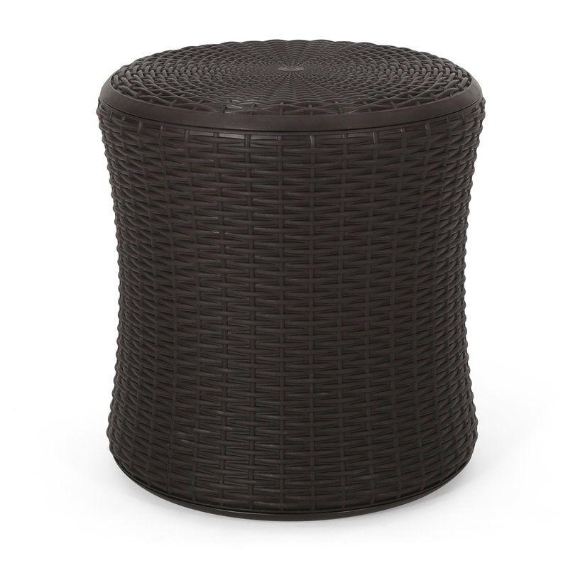Tables d'appoint en osier Arabella, Marron foncé