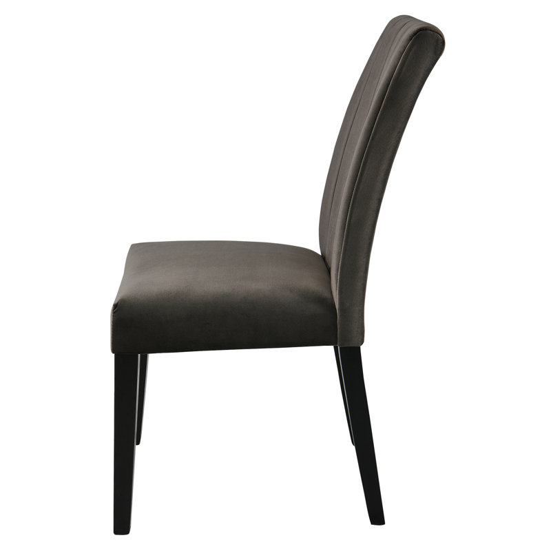 Chaise parsons rembourrée en tissu Gursharon, gris