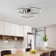 Vitolds 3-Light 40.2" LED Flush Mount Unique with Remote Control
