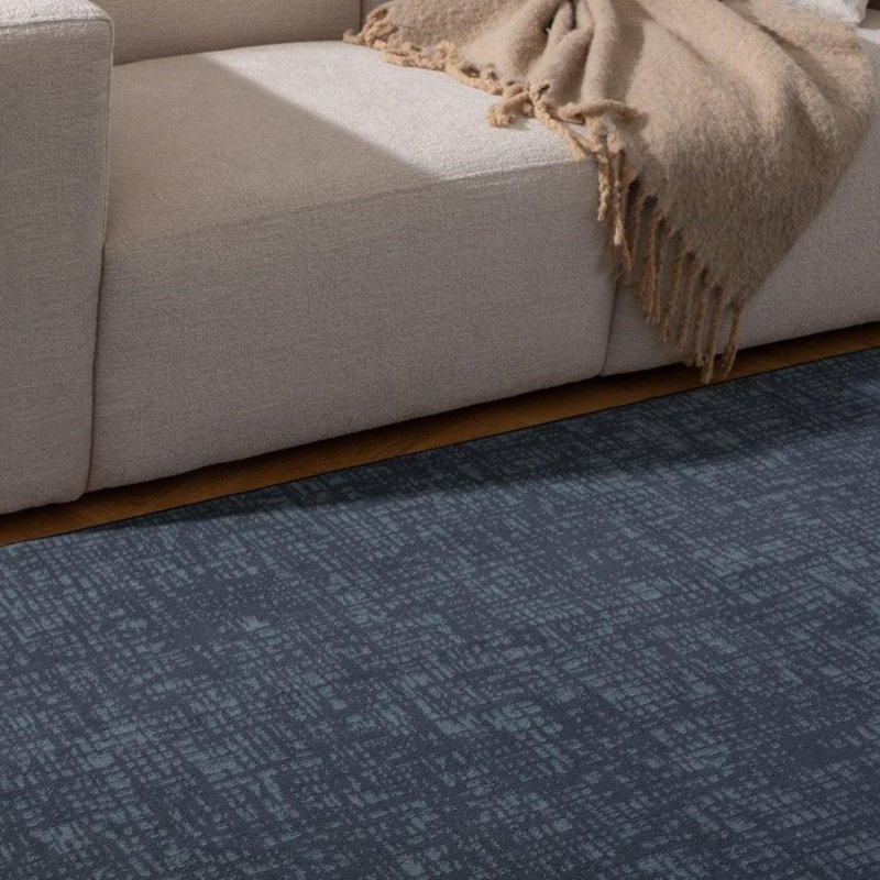 Wave Washable Rug, Blue, 6'5" x 9'