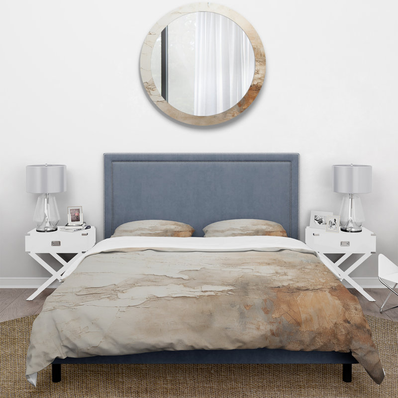 Peinture beige et brune Fusion - ensemble de housse de couette Peinture abstraite